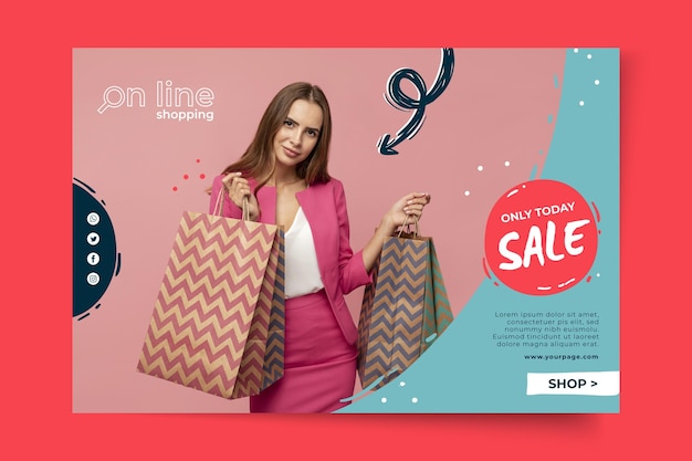 Online shopping template banner