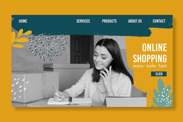 Online shopping  template landing page