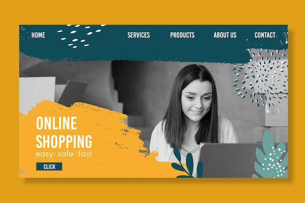 Online shopping  template landing page