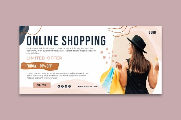 Online shopping time banner template