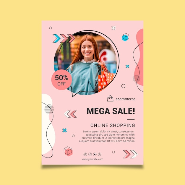 Online shopping vertical flyer template