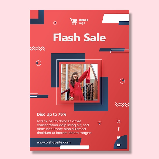 Online shopping vertical flyer template