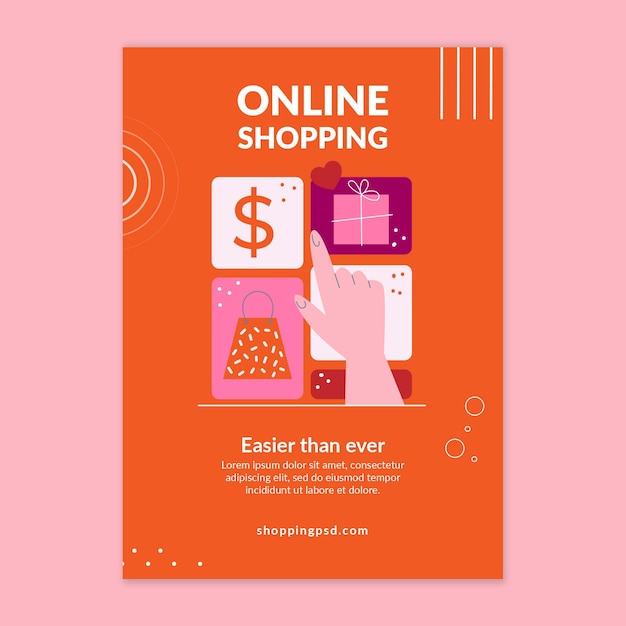 Online shopping vertical flyer template