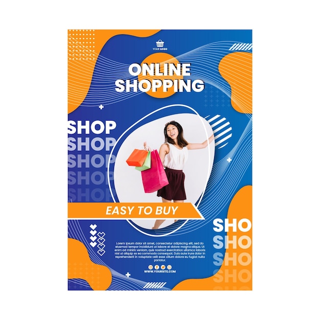 Online shopping vertical poster template