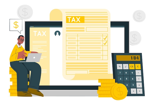 Free Vector online tax concept illustration