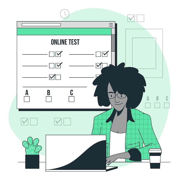 Online test concept illustration