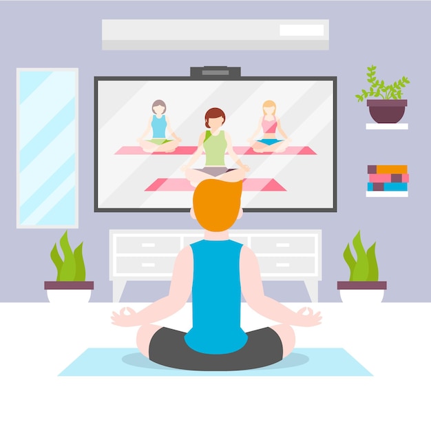 Free Vector online yoga class concept