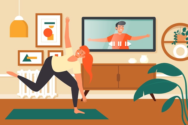 Free Vector online yoga class concept