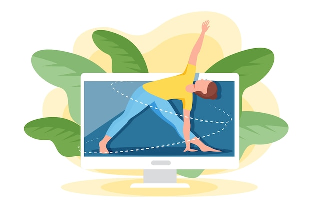 Free Vector online yoga class concept