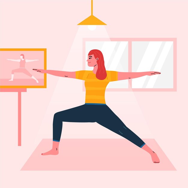 Online yoga class illustration