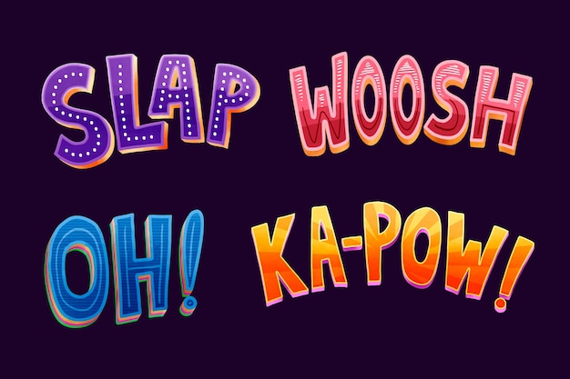 Onomatopoeias lettering collection