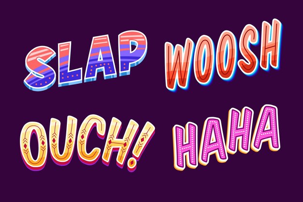 Onomatopoeias lettering collection