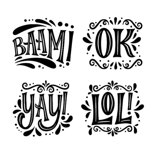 Onomatopoeias lettering collection