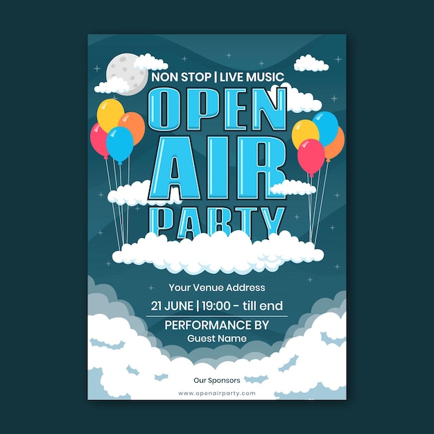 Open air party poster concept