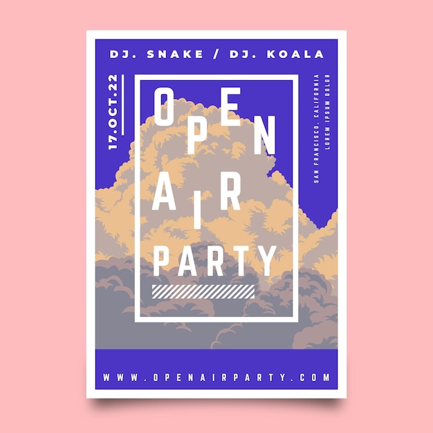 Open air party poster template