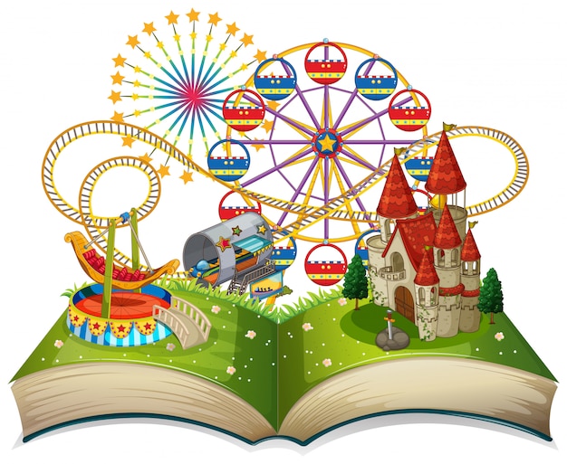 Free Vector open book funpark theme