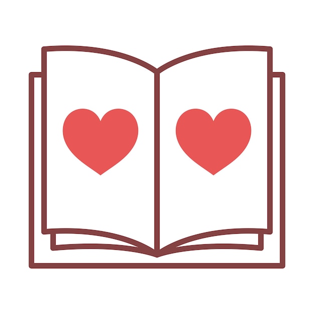 Free Vector open book with hearts