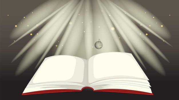 Open Book with Radiant Light