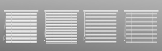 Free Vector open and closed window blinds animation set