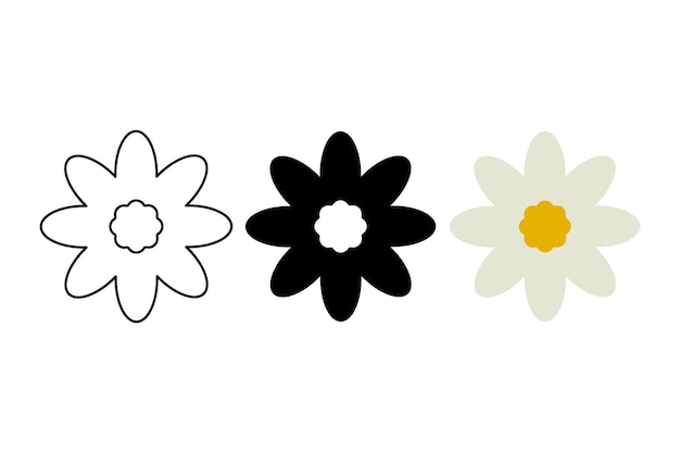 Free vector open flower basic flat outline glyph