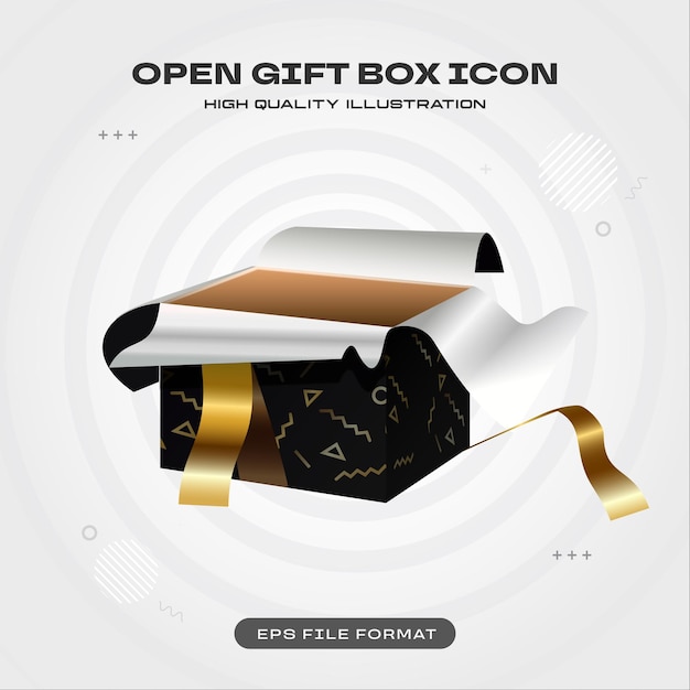 Free Vector open gift box vector icon illustration