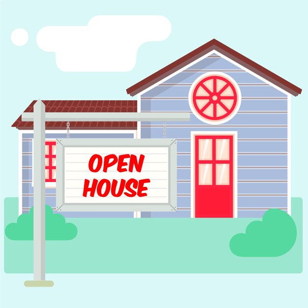 Open house real estate sign design