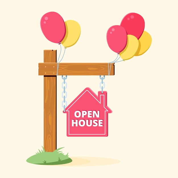 Open house sign concept