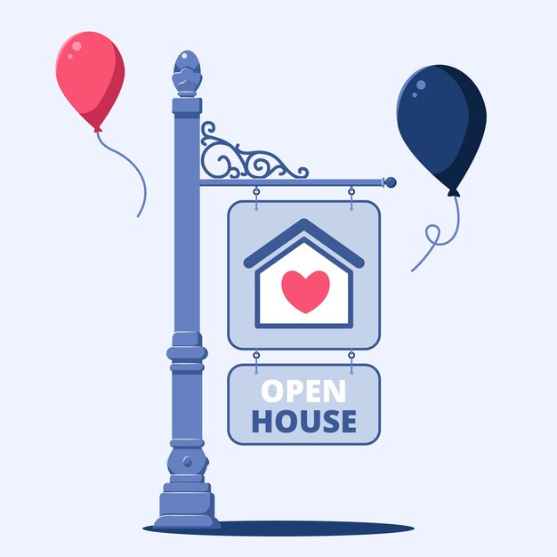 Open house sign concept