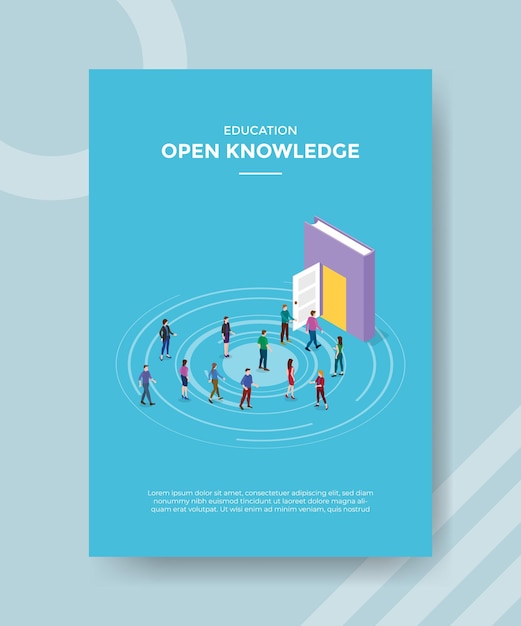 Open knowledge concept for template banner and flyer with isometric style vector