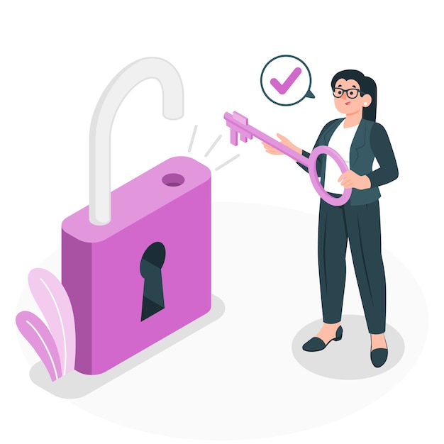 Free Vector open padlock concept illustration