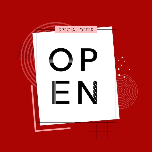 Free Vector open sign special offer vector