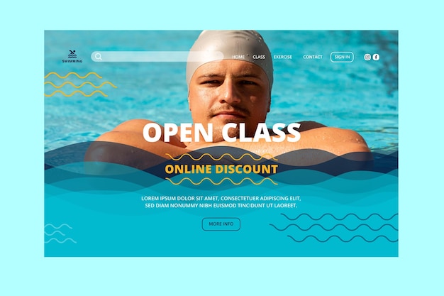 Open swimming classes landing page