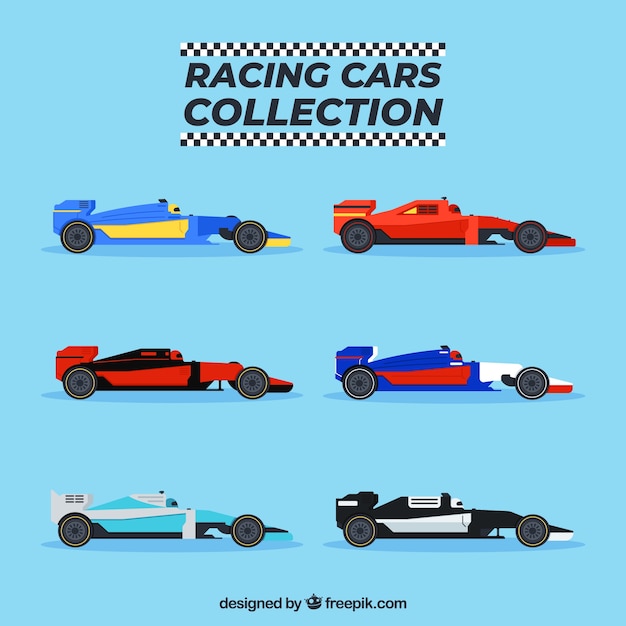 Free Vector open wheel racing cars collection