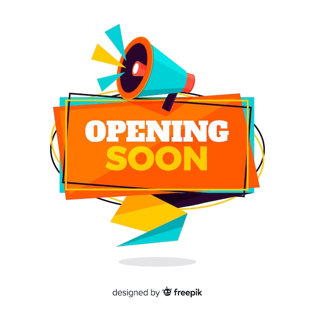 Opening soon background flat design