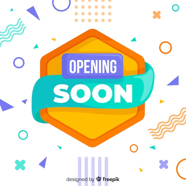 Opening soon background in flat style