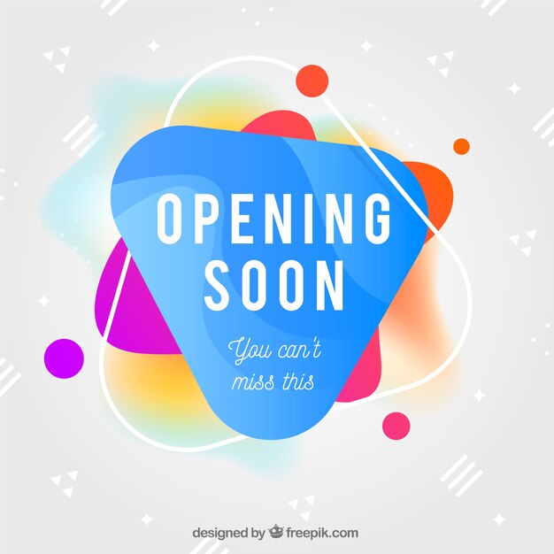 Opening soon background with typography