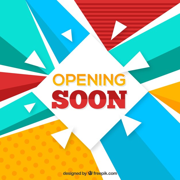 Opening soon composition with flat design