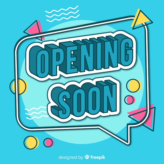 Opening soon modern background with typography