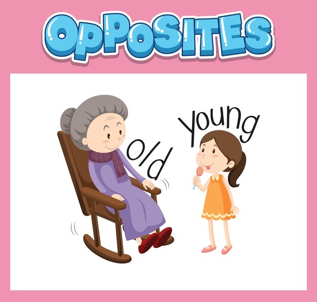 Opposite English words for kids