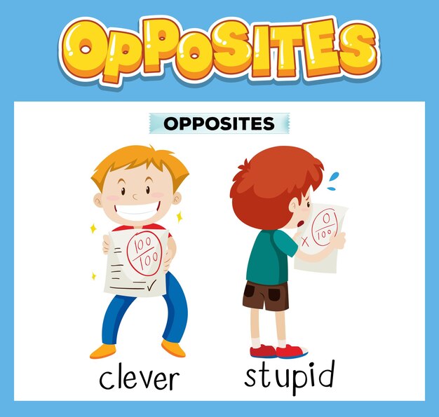 Opposite English words for kids