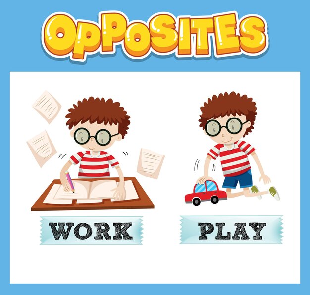 Opposite English words for kids