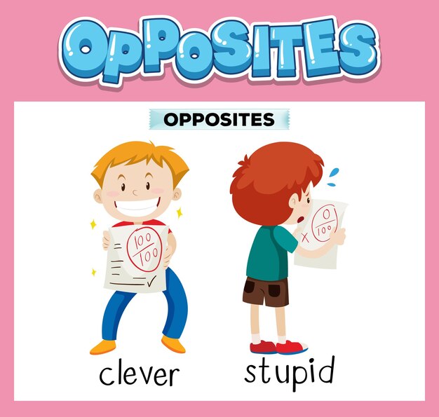 Opposite English words for kids