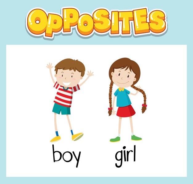 Opposite English words for kids