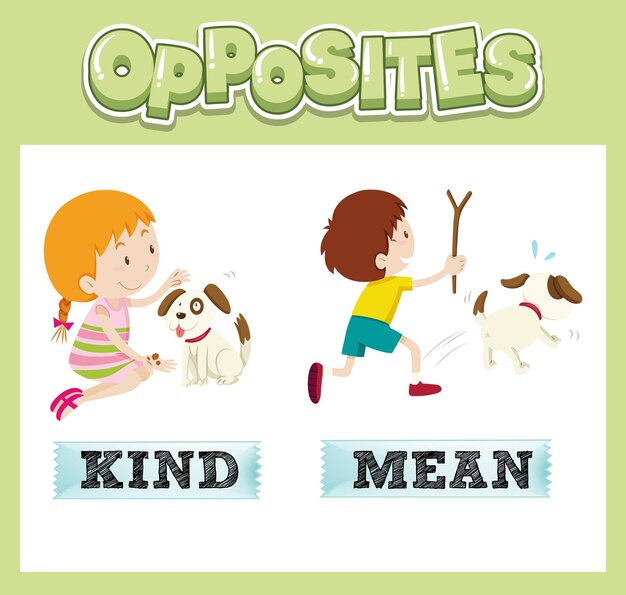 Opposite English words for kids