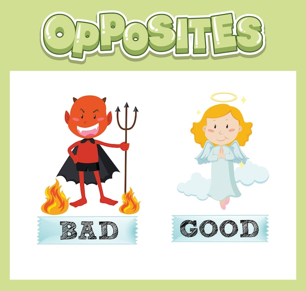 Free vector opposite english words for kids