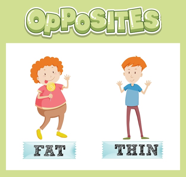 Free Vector opposite english words for kids