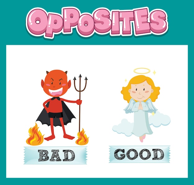 Opposite English words with bad and good