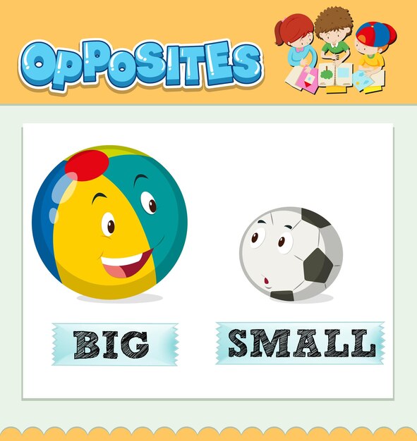 Opposite words for big and small