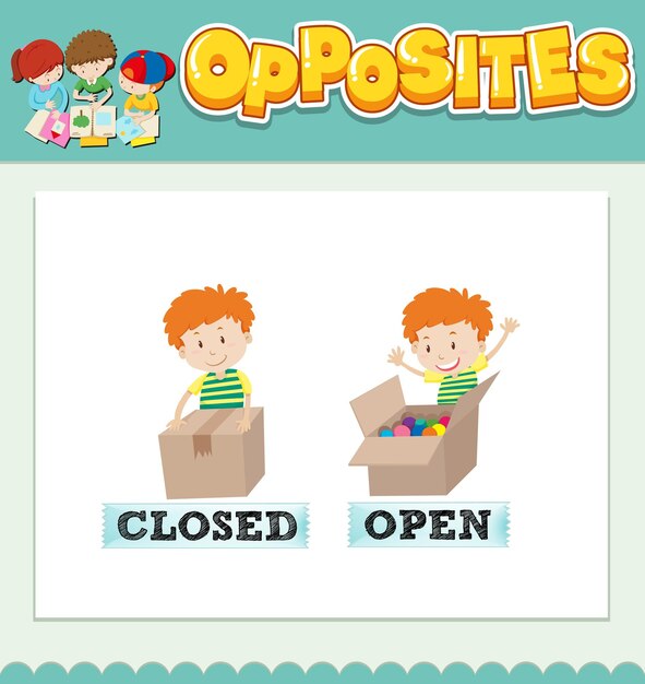 Opposite words for closed and open