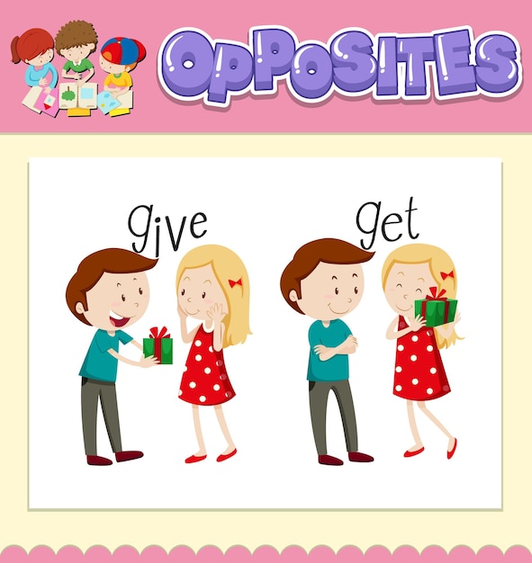 Free Vector opposite words for give and get